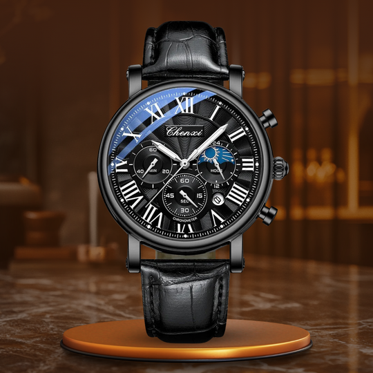 Aaron | Luxury Leather Strap Quartz Watch