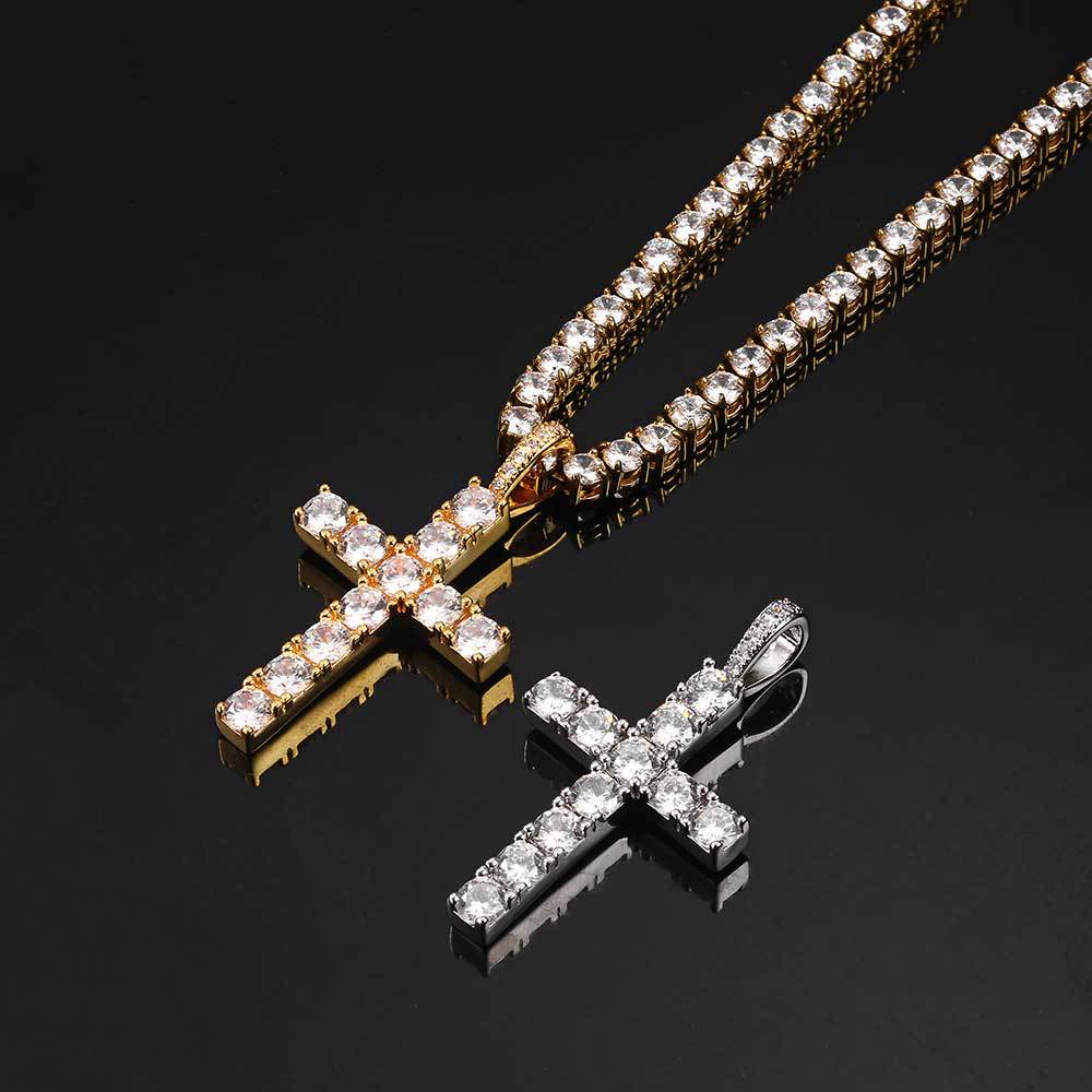 Moissanite Kreuzkette | Gold