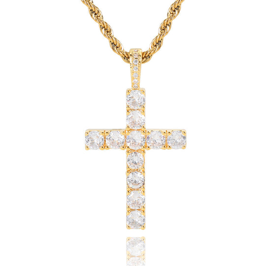 Moissanite Kreuzkette | Gold