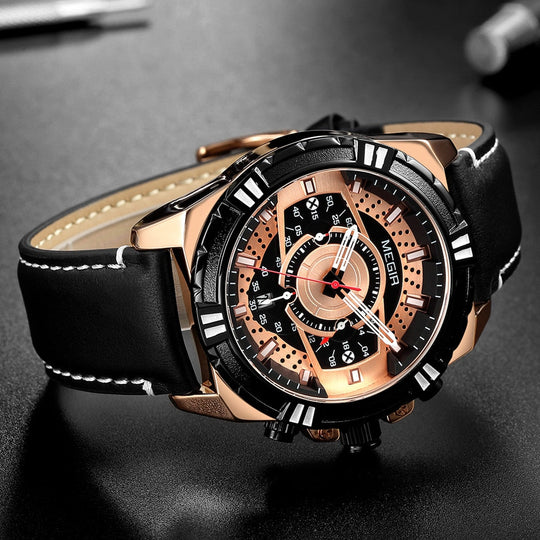 Dean | Luxury Quartz Chronograph Military Sport Leather Watch