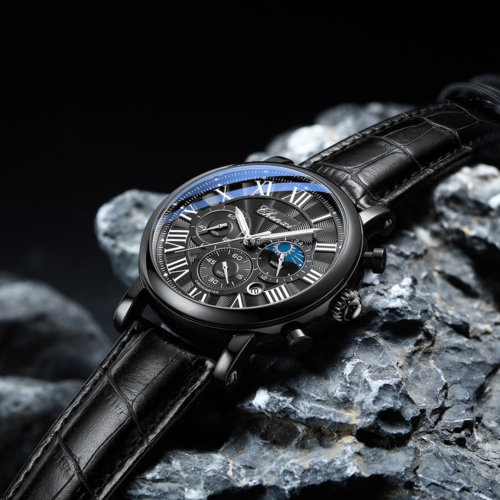 Aaron | Luxury Leather Strap Quartz Watch