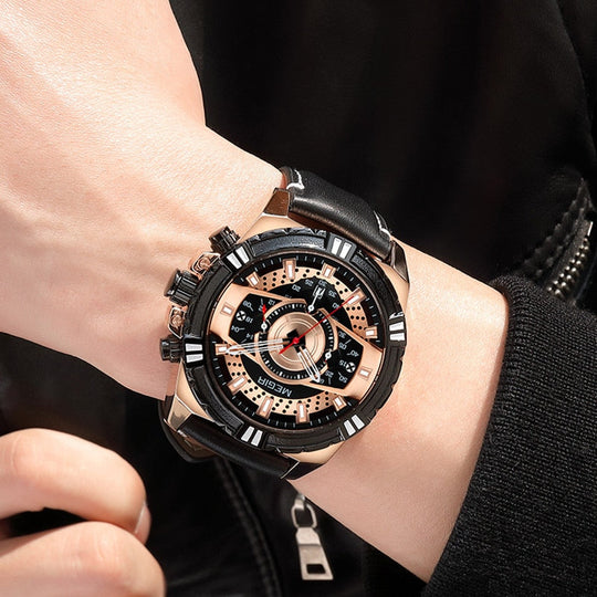 Dean | Luxury Quartz Chronograph Military Sport Leather Watch
