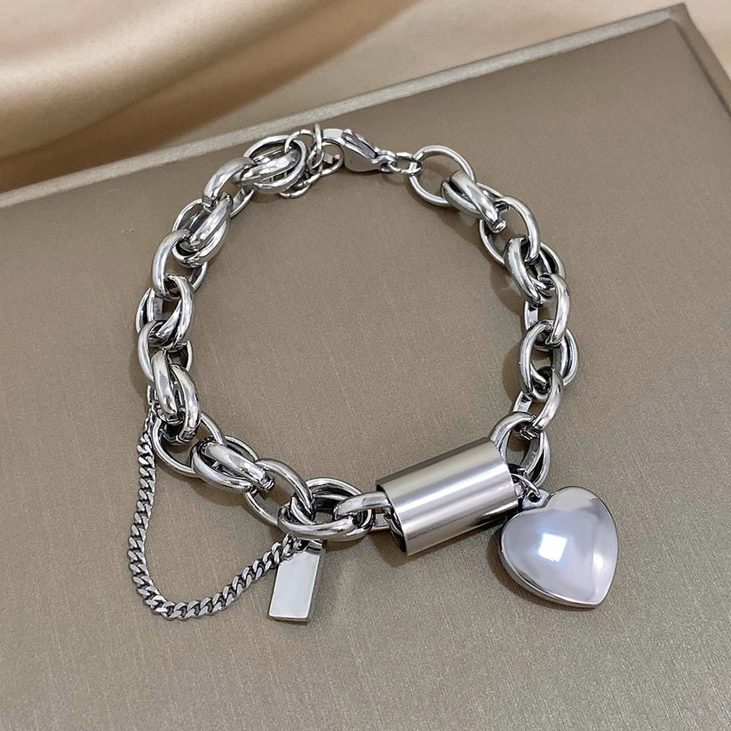 Herzförmiges klobiges Armband | Gold