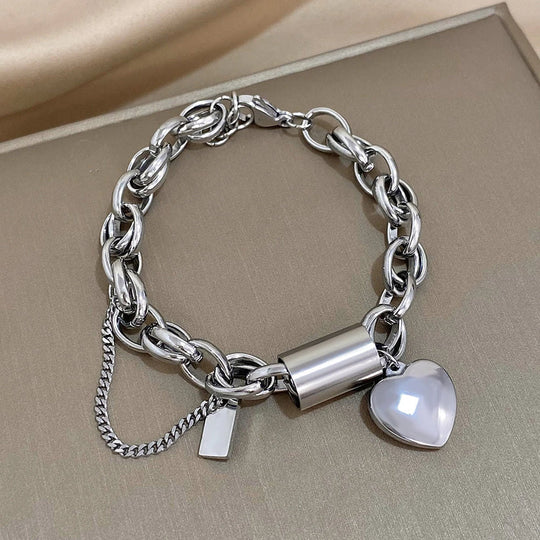 Herzförmiges klobiges Armband | Gold