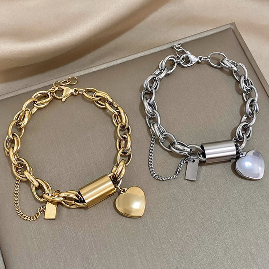 Herzförmiges klobiges Armband | Gold