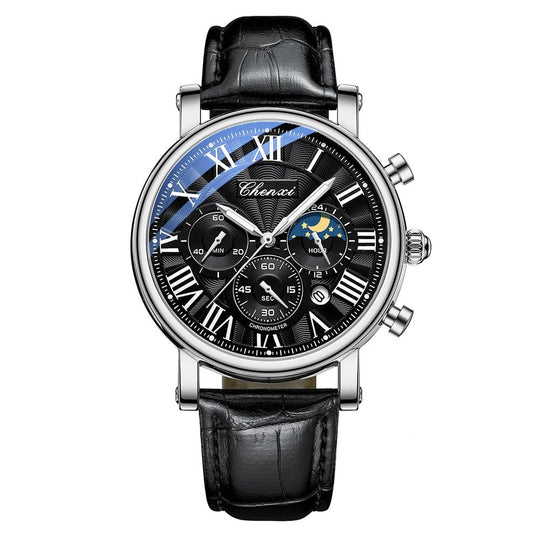 Aaron | Luxury Leather Strap Quartz Watch
