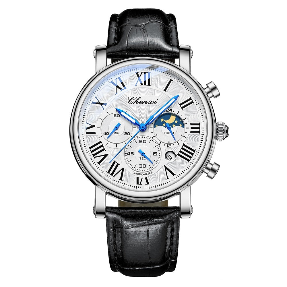Aaron | Luxury Leather Strap Quartz Watch
