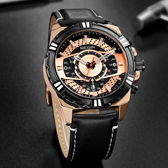 Dean | Luxury Quartz Chronograph Military Sport Leather Watch