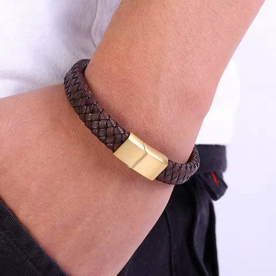 Lukas | Leather Stainless Clasp Classic Bracelet
