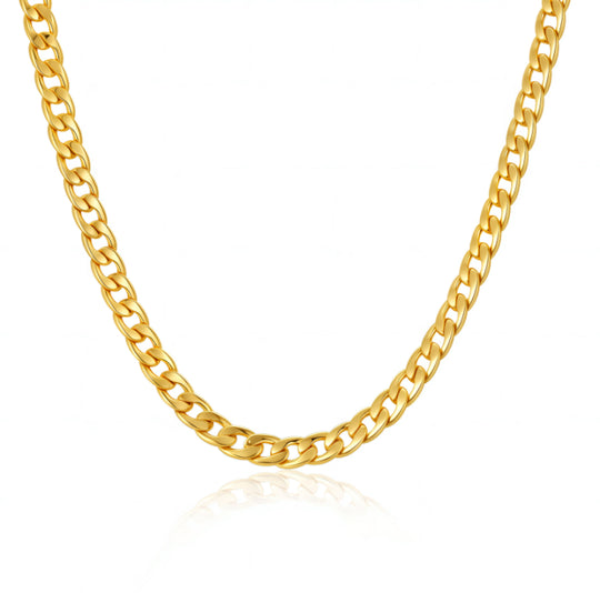 Flache Glieder-Kette mit Rand | Gold