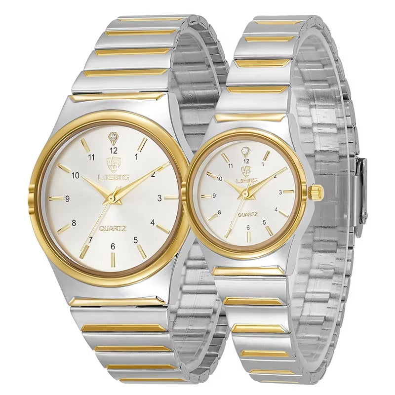 Malachi | Classy Silver Toned Couple Wristwatch