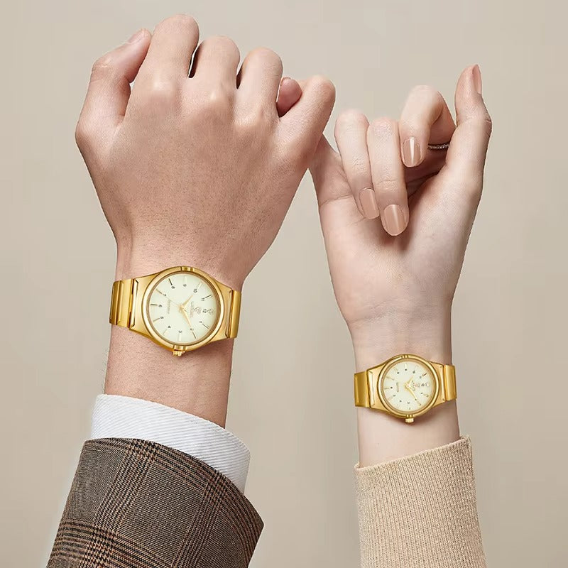 Malachi | Classy Silver Toned Couple Wristwatch