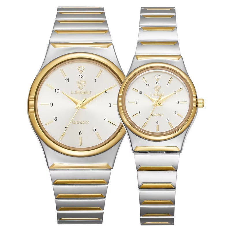 Malachi | Classy Silver Toned Couple Wristwatch