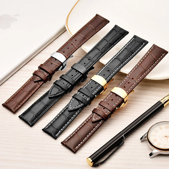 Walter | Crocodile Embossed Durable Leather Watch Band