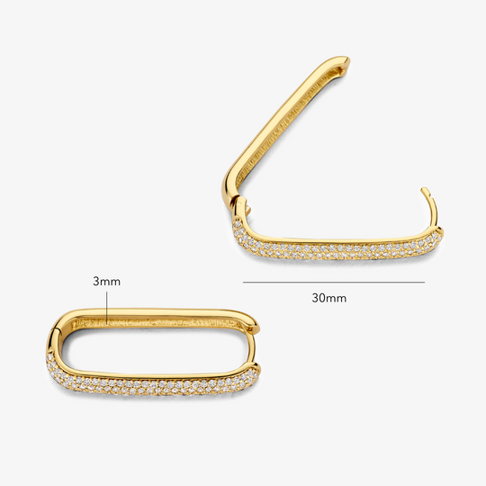 Große Pavé-Creolen | Gold